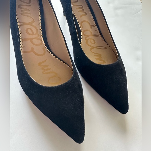 Sam Edelman Dori Suede Kitten Heel Pumps in Black - Picture 3 of 8